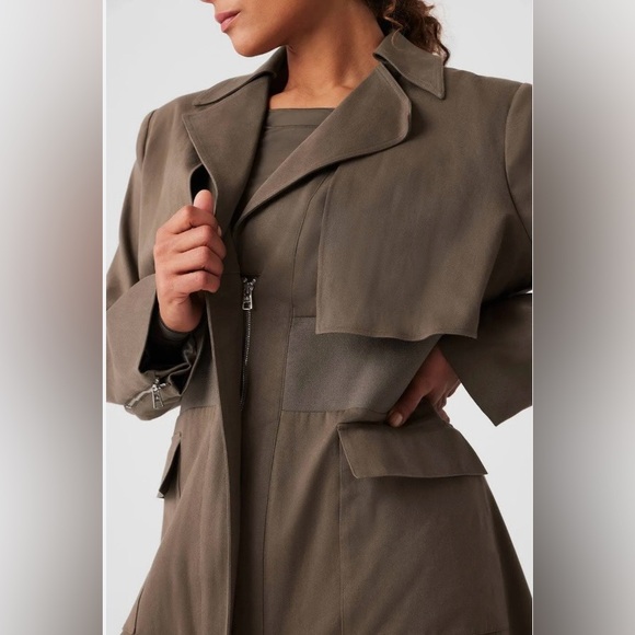 ALO Yoga Olive Trench Coat - Picture 3 of 11